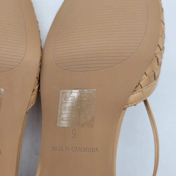 New Madewell The Celina Lace-Up Flat in Woven Leather Ballet Flats Size 9 tan - Picture 8 of 9